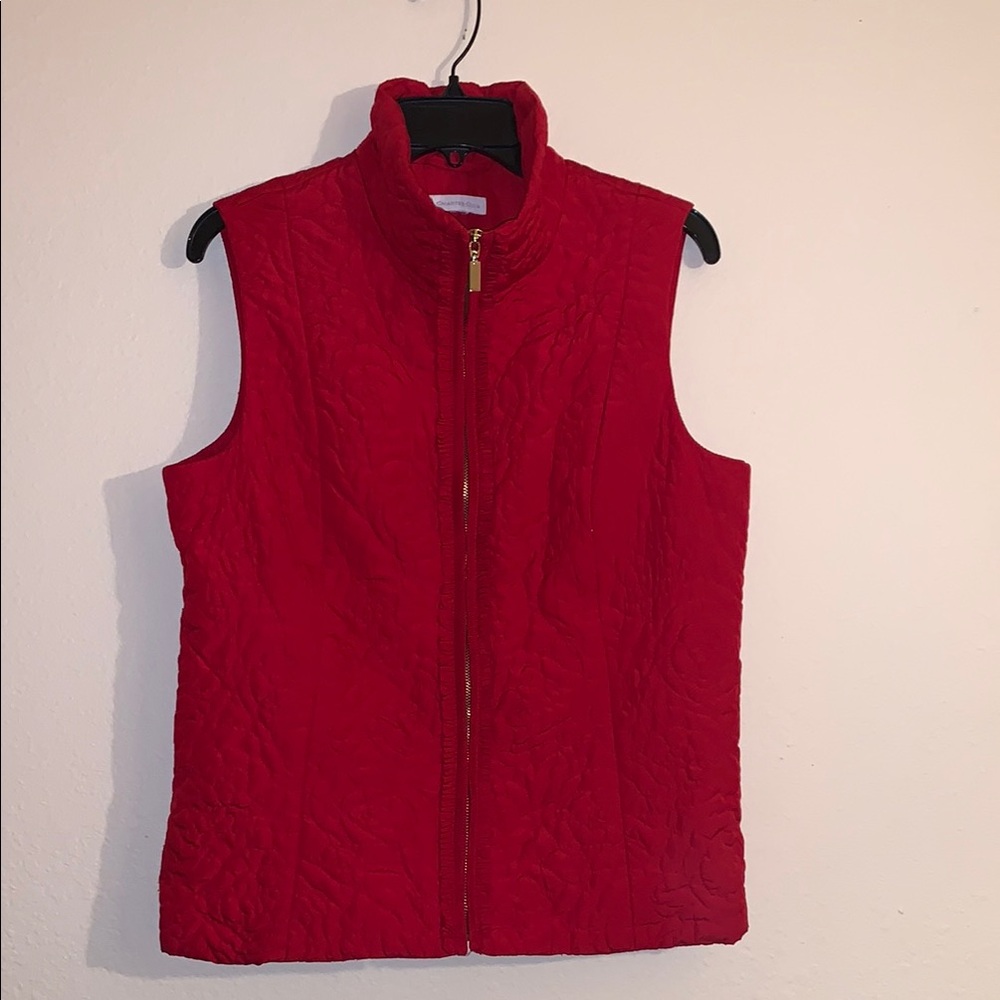 Charter Club Red Quilted Women's Vest